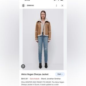 Jonathan Simkhai Brown and Cream Sherpa Jacket